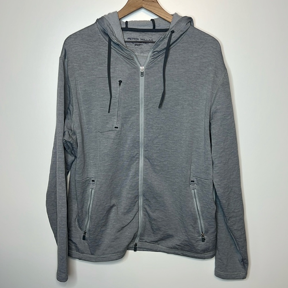Peter Millar Active Performance Zip Up Hoodie Lar… - image 1